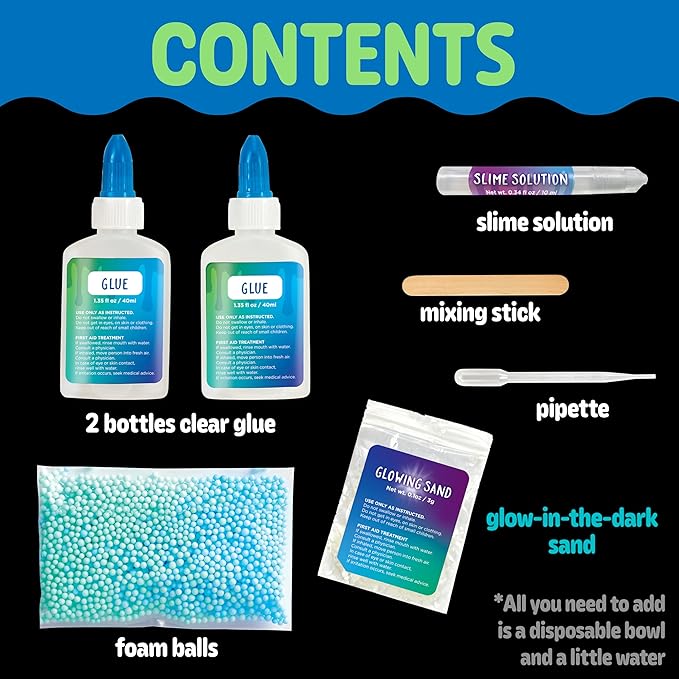 Creativity for Kids DIY Glowing Squishy Slime Kit | Hands-On STEM Activity & Sensory Toy | Mix, Stretch & Glow Mess-Free Fun | Great Gifts & Easter Basket Stuffers for Kids (Ages 6+)