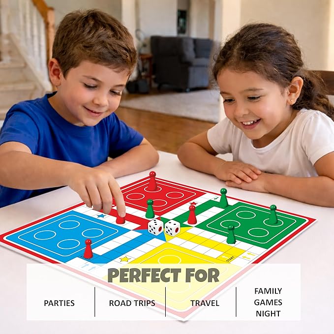 Ankit Toys & Games Ludo and Snake & Ladders (Saap Seedhi) Board Game Set for 6+ Years Kids & Adults | Indoor Ludo Board Game | Travel Strategy Game (Ludo Senior+)