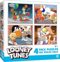 MasterPieces Puzzle Set - 4-Pack 100 Piece Jigsaw Puzzle for Kids - Looney Tunes 4-Pack - 8"x10"