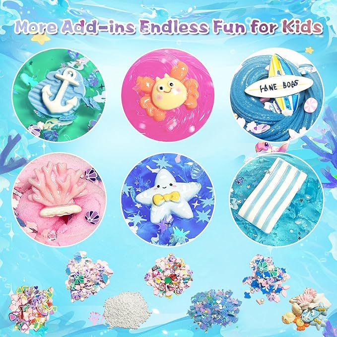 7 Pack Slime Kits, Butter Slime,Cloud Slime kit for Girls Ages 8-12,Crunchy Slime Kit,Party Favors for Girls and Boys
