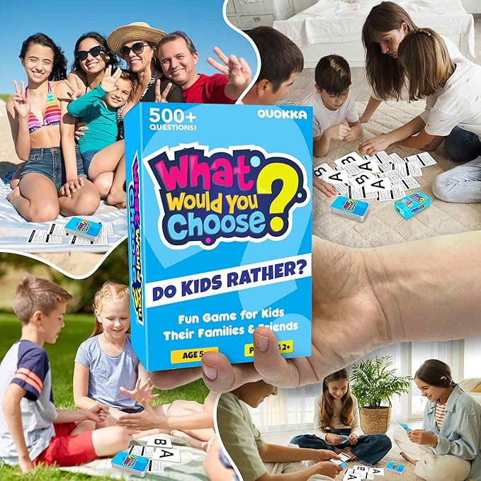 QUOKKA Board Games for Kids 8-12 – Family Games for Kids and Adults – What Would You Choose – 500+ Questions – Original Edition – Fun Card Game for Family Night