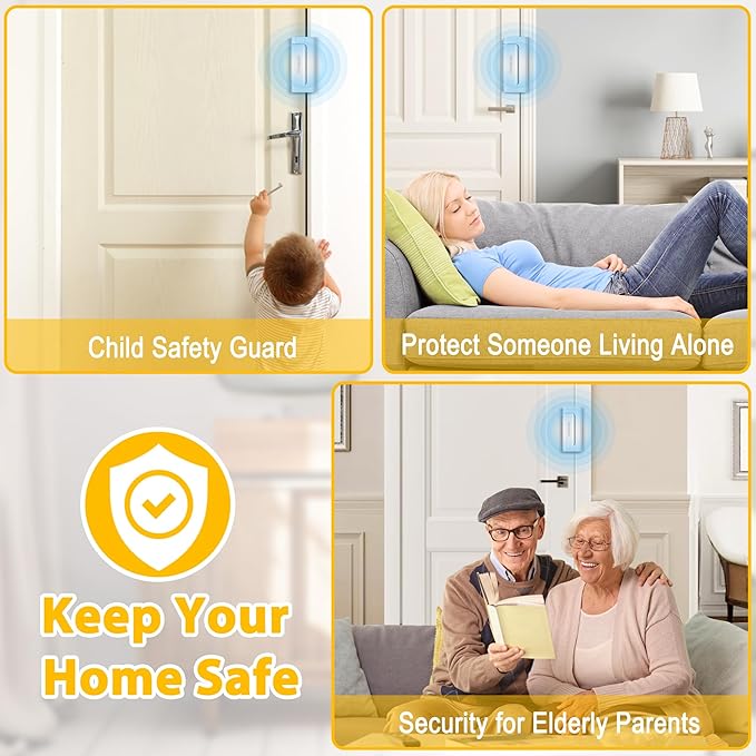 Home Security Door Lock, Upgraded Metal Door Reinforcement Lock, 3" Withstands 1000 lbs of Impact for Inward Swing Doors, Defender Door Locks for Kids Safety, Prevent Unauthorized Entry (White)