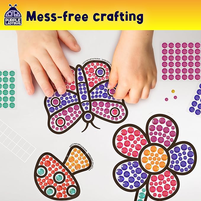 SunGemmers Suncatcher Gem Art for Kids, Summer Toys for Kids Ages 4-8, Great 6 Year Old Girl Gifts, Birthday Gift for Girls 5 6 7 8 9 10, Arts and Crafts for Kids Ages 6-8, Window Diamond Art Kit