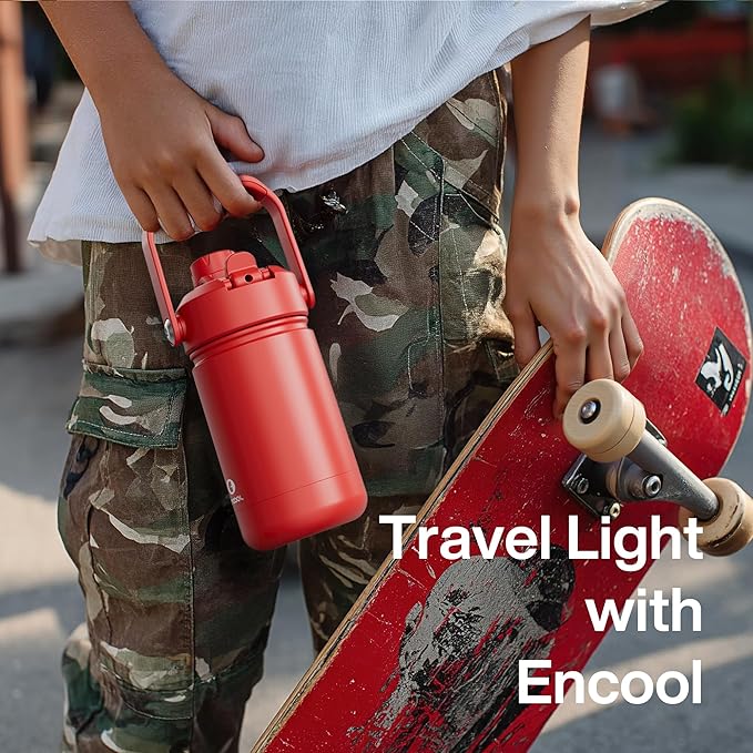 Kids Insulated Water Bottle with Straw - 12oz Stainless Steel Water Bottle with Dual Spouts, Leak-Proof, BPA-Free, Double Wall Vacuum Keeps Cold for 24 Hours for Sports, Travel, School (Turkish Rose)