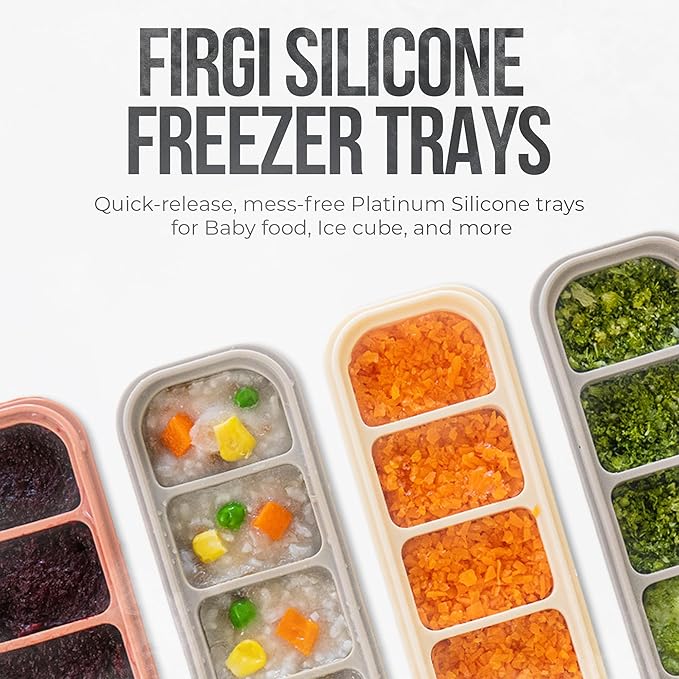 0.7 oz/12 Sections Silicone Ice Cube Freezer Tray with Lid, 100% Food-Grade Platinum Silicone,Leak Resistance & Dishwasher Safe for Baby Food Prep,Breast Milk,Purees - Korean Made, Gray