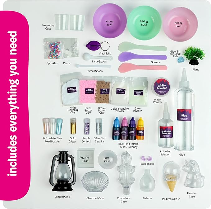 Slime Making Kit for Kids - 7 8 9 10 11 12 Year Old Girl Gifts - Arts and Crafts for Kids Ages 8-12 - Girls Birthday Gift Ideas Age 8-10 Years - Activities DIY Kits - Toys for Kids, Tween, Teens