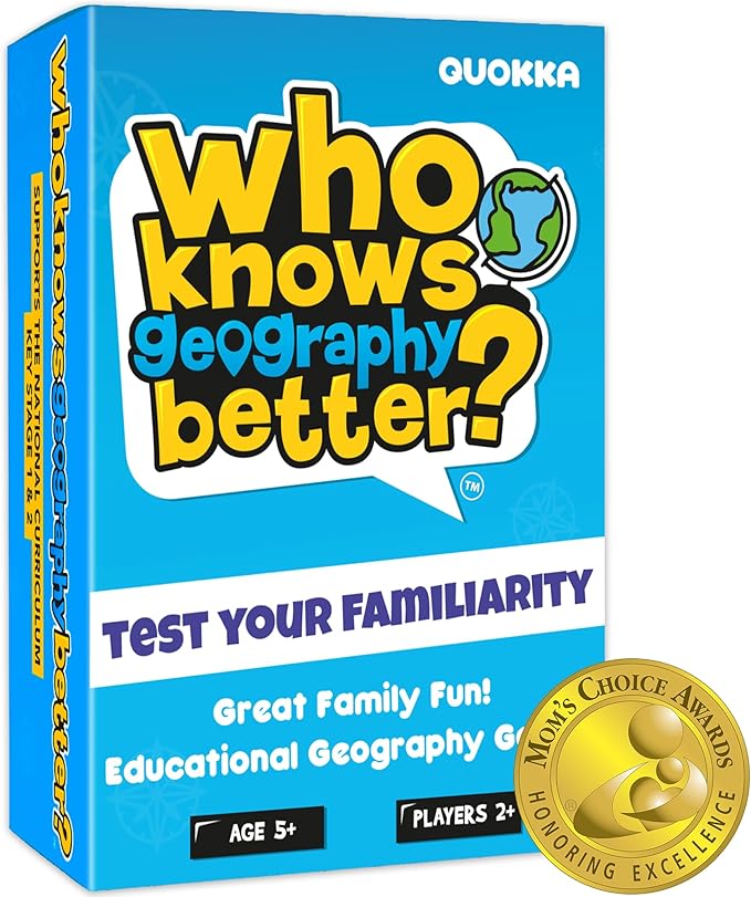 Board Games for Kids 8-12 – Family Card Games for Kids and Adults – Geography Trivia Cards for Family Game Night – Who Knows Geography Better – 500+ Questions – Fun Card Game for Families and Teens