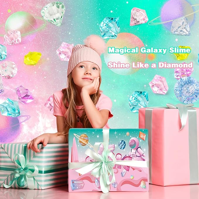 120 Pack Galaxy Slime Kit, Mini Bulk Slimes, Smooth & Soft, Slime Party Favors, Goodie Bag Stuffers, Valentines Day Gifts for Kids, Classroom Exchange Prizes, Stress Relief Toys for Girls Boys 8-12