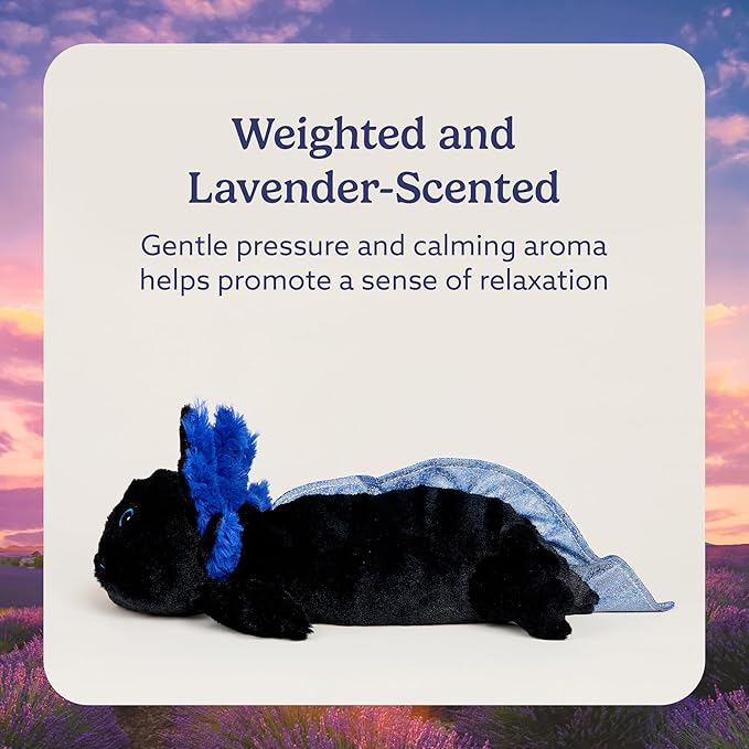 warmies Microwavable & Weighted Stuffed Animals, Black Axolotl - Heated Stuffed Animal Plushie for Warmth & Comfort - Cute Soft Plush Toys for Adults & Children (Boys, Girls, Babies & Toddlers)