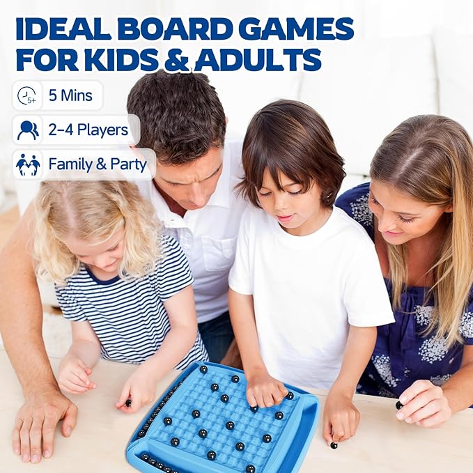 Magnet Game, Board Game for Kids 8-12, Magnetic Games for Kids and Adults Family Game Night, Gift for Kids, Teen, Adult, 2-4 Players (Blue)