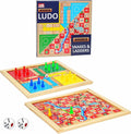 Ankit Toys & Games 2 in 1 Ludo & Snakes & Ladders Wooden Board Game – Premium Reversible Solid Family Game Set Classic Strategy & Luck Game Perfect Educational Gift for Kids & Adults Durable Board