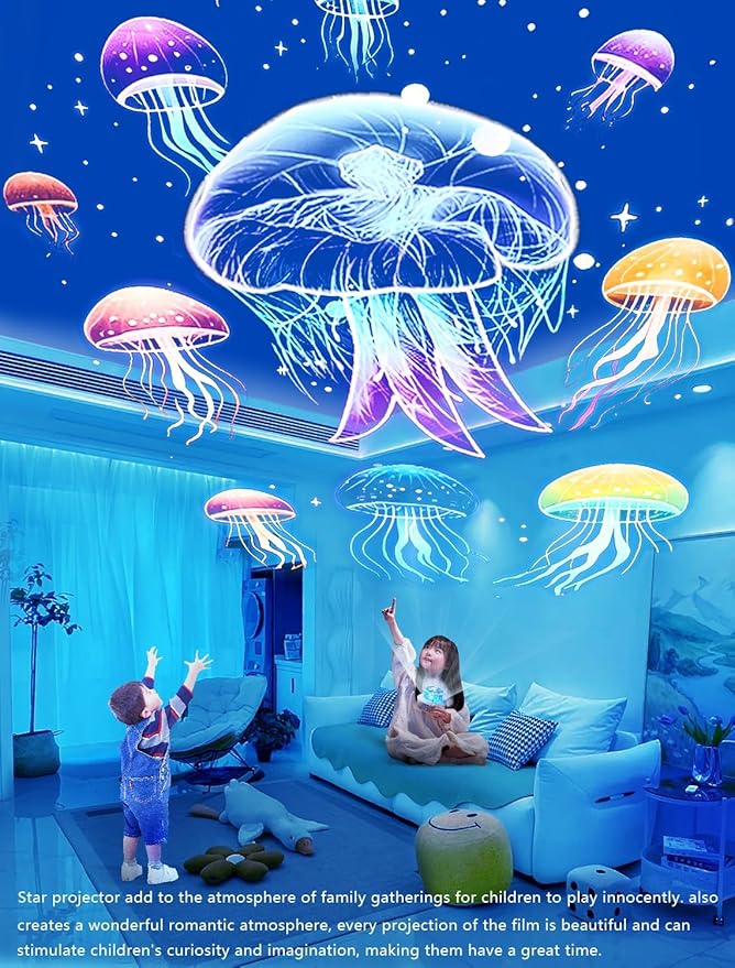 Projector Night Light for Kids + 21 Sets of Films, Night Light Projector for Bedroom, Ceiling, Kids Star Galaxy Projector with 360° Rotation for Baby Girl Boy, Birthday, Christmas, Nursery, Room Decor