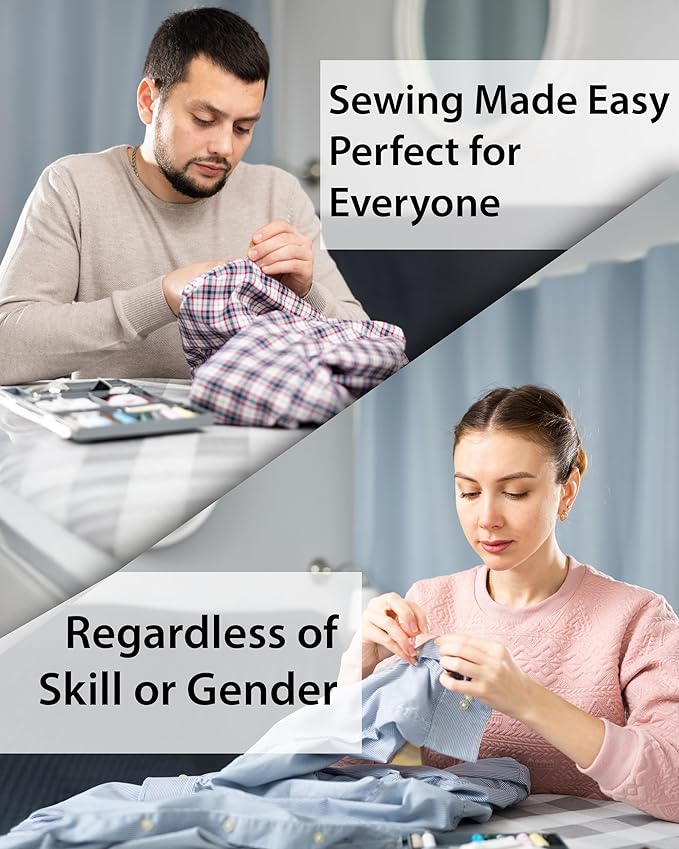 Mini Travel Sewing Kit for Beginners, Adults & Kids – Portable Clothing Repair Kit with 18 Thread Colors, Needles, Scissors & Measuring Tape for Trips, Dorms, Home, Emergency & DIY Use