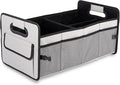 JiatuA Car Trunk Organizer, Car Organizers and Storage Collapsible Multi Compartment Container Box, Adjustable Car Accessories for SUV Sedan Truck, Standard Size, Grey