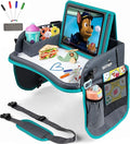 Kids Travel Tray with Dry Erase Board WITRIP- Car Seat Tray for Kids Travel, Carseat Table Top for Toddler, Lap Desk for Car Seat, Activity Organizer & Snack Holder,Road Trip Essentials for Kid (Aqua)