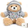 Osacoe Happy Birthday Teddy Bear Stuffed Animal with Gift Box Removable Hoodie for Kids, Women & Men, Unique Birthday Gift Boxes with Beautiful Gift Greeting Card