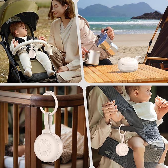 Portable Sound Machine for Baby | White Noise | 12 Soothing Sounds | Noise Canceling for Travel, Office, Nursery | Baby Shower | Registry Gift | Sleep Soother for Babies Kids Adults | Putty