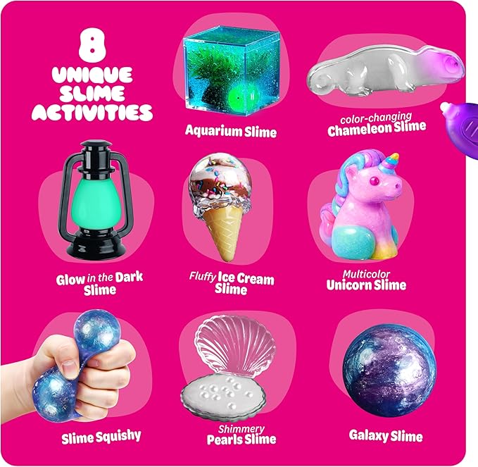 Slime Making Kit for Kids - 7 8 9 10 11 12 Year Old Girl Gifts - Arts and Crafts for Kids Ages 8-12 - Girls Birthday Gift Ideas Age 8-10 Years - Activities DIY Kits - Toys for Kids, Tween, Teens
