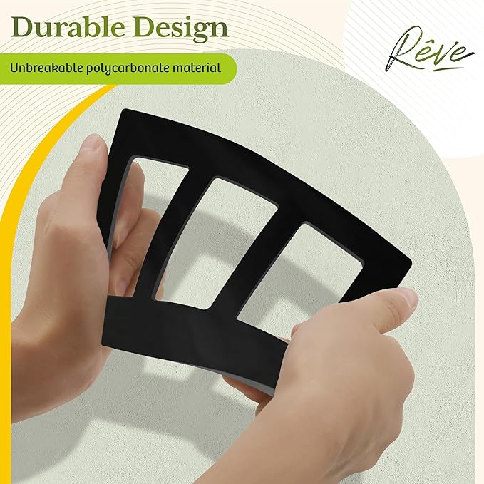 TG Screwless Decorator Wall Plates Child Safe Outlet Covers, Size 3-Gang 4.50" H x 6.30" L, Unbreakable Polycarbonate Thermoplastic, UL Listed, Glossy, Black (1 Pack)