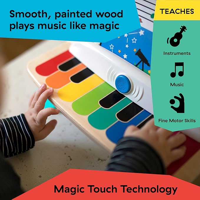 Baby Einstein and Hape Magic Touch Piano Wooden Musical Toddler Toy, Age 6 Months and Up