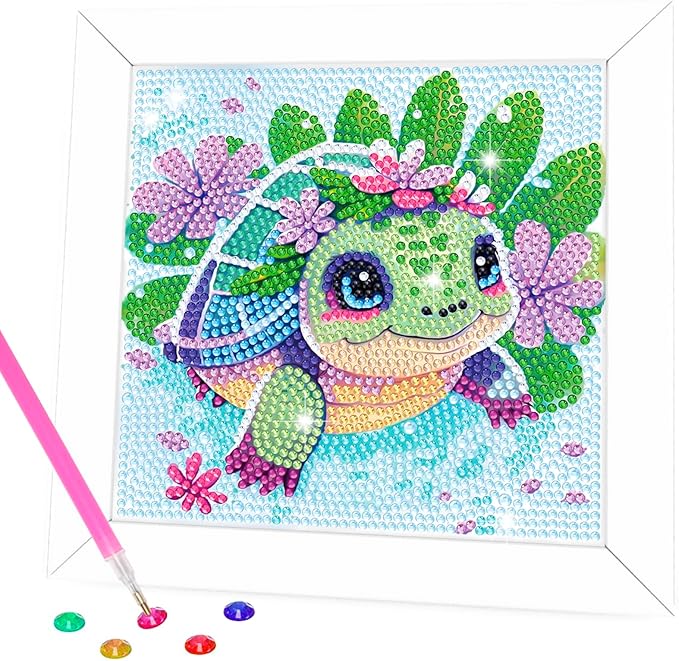 Diamond Art Kits - Crafts for Girls - Diamond Art Painting with Wooden Frame - Arts and Crafts - GEM Art Supplies Dots for Adult Beginners Home Wall Decor Gifts