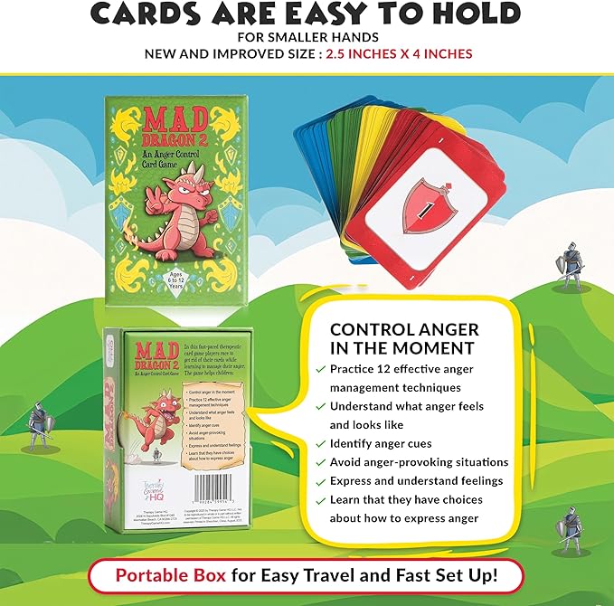 Mad Dragon 2: Anger Control Card Game for Kids — A Fun, Therapist-Friendly Social Emotional Learning Activity That Teaches Emotional Regulation Through Play