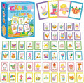 gisgfim 100 PCS Memory Matching Game Easter Concentration Memory Games Card Learning Educational A Fun & Fast Easter Egg Bunny Religious Cross Matching Games