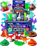 Original Stationery Dinosaur Galaxy Slime Kit for Boys Ages 7-12, DIY Glow-in-The-Dark Slime Set with Glitter & Dinosaur Toys, Fun Space-Themed Craft Activity, Birthday Gift for Kids