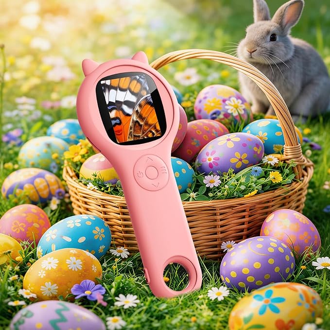 Portable Handheld Mini Digital Microscope for Kids - Educational Science Toys, Christmas & Birthday Gifts for Age 5 6 7 8 9 10 11 12 Girls & Boys (Pink)