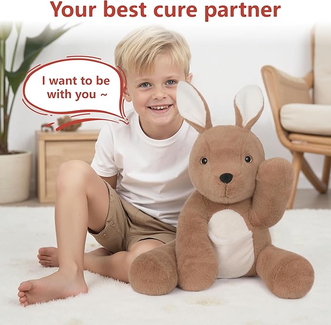 Niuniu Daddy 14" | 3.5 Pound Weighted Kangaroo Stuffed Animal for Boys Girls, Cute Stuffed Kangaroo Plush Toys for Kids Adults, Pillowfort Body Pillow Plush for Presents Birthday Christmas Holiday