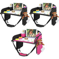 3Pcs ‎Kids Travel Tray, Kids Travel Trays for Car Seat, Road Trip Essentials for Toddler, Carseat Lap Tray with Dry Erase Board & Storage Organizer for Road Trip Activities for Kid, 2Black+1Pink