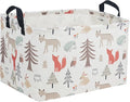 Essme Rectangular Kids Basket,Animal Storage Basket with Handles for Room Decor, Ocean Storage Bin（Grey animal）