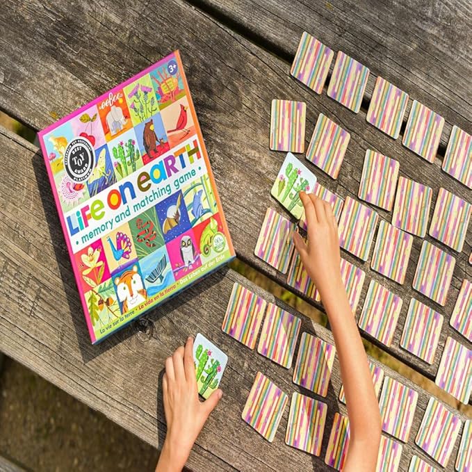 eeBoo: Memory and Matching Game - Life on Earth- 24 Pairs, Develops Recognition, Concentration, Memory & Vocabulary Skills, Age 3+