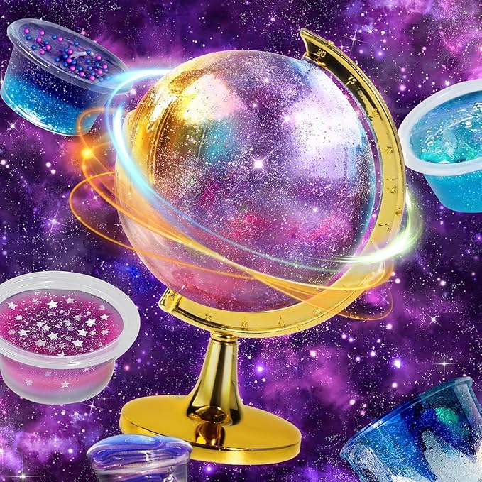 Galaxy Slime Kit for Girls, Globe and Magic Potion Kits, Clear Crystal/Butter/Glow-in-the Dark Slime Making Kit, Christmas Birthday Party Favors Toys for Kids Girls Boys 7 8 9 10 11 12