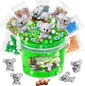 Koala Slime Kit 10oz, Vibrant Green Clear Slime Bucket for Kids Ages 8-12 with Various Add-ins, Non-Sticky & Stretchy, Slimes Party Favors Birthday, DIY Sensory Toys
