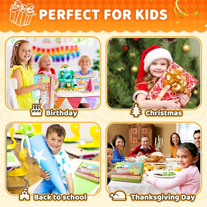 17PCS Montessori Toys Real Cooking Set for Kids Ages 3-6 - Kitchen Toys for Toddlers with Safe Knives, Cutting Board & Utensils - Learning Educational Pretend Play