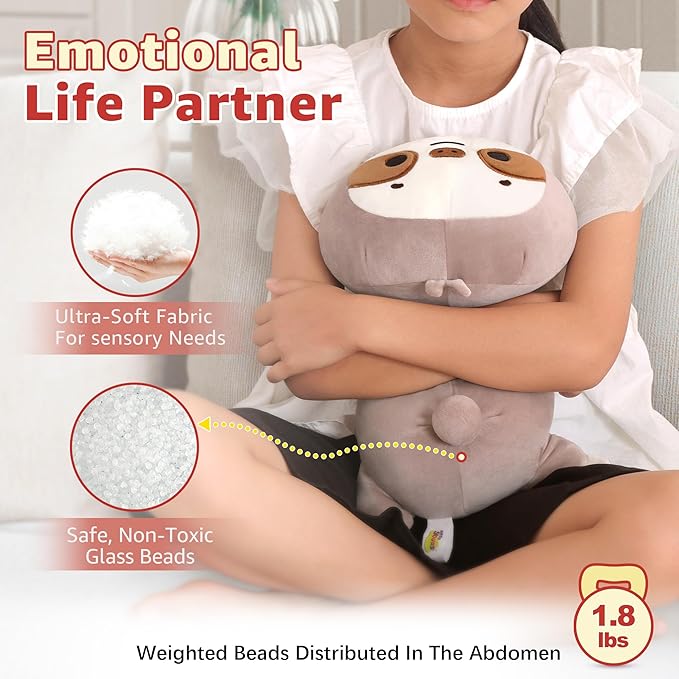 Onsoyours Original Weighted Sloth Plush, Cute 13.8"|1.8 Pound Hugging Sloth Weighted Stuffed Animal, Soft Collectible Plushies Pillow Toy Gift for Kids & Adults