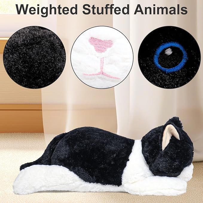 Wepop 5lbs Weighted Stuffed Animals, 24in Big Cat Plush Weighted Stuffed Animal, Cuddle Plushie Pillows Gifts for Kids, Adults, Boys and Girls