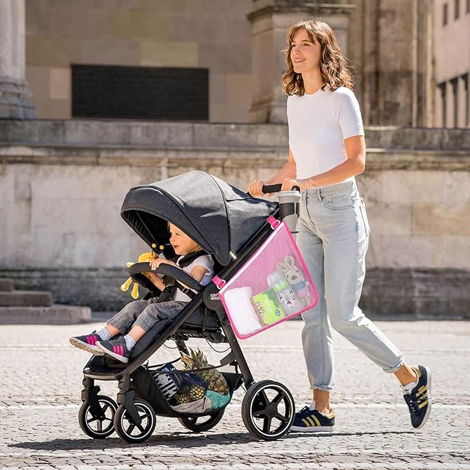 Accmor Universal Stroller Organizer, Side Sling Stroller Organizer, Mesh Cargo Net Stroller Storage Caddy Accessories, Stroller Bag Accessories Fits for Uppababy, Nuna, Baby Jogger, Doona Strollers