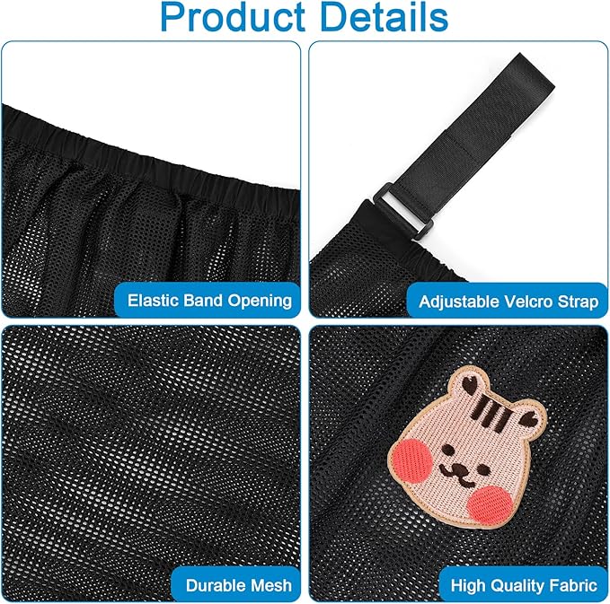 Accmor Universal Stroller Organizer, Large Storage Stroller Bag Fits for Uppababy, Nuna, Britax, Doona Strollers, Non-Slip Adjustable Storage Mesh Caddy Accessories for Stroller Crib