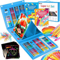 iBayam Art Case Coloring Set - (251ct), Art Kit for Kids, Toys for Girls & Boys, Art Supplies Set, Gift for Kids with Trifold Easel, Scratch Paper, Sketching/Coloring Book, Crayons Pencils
