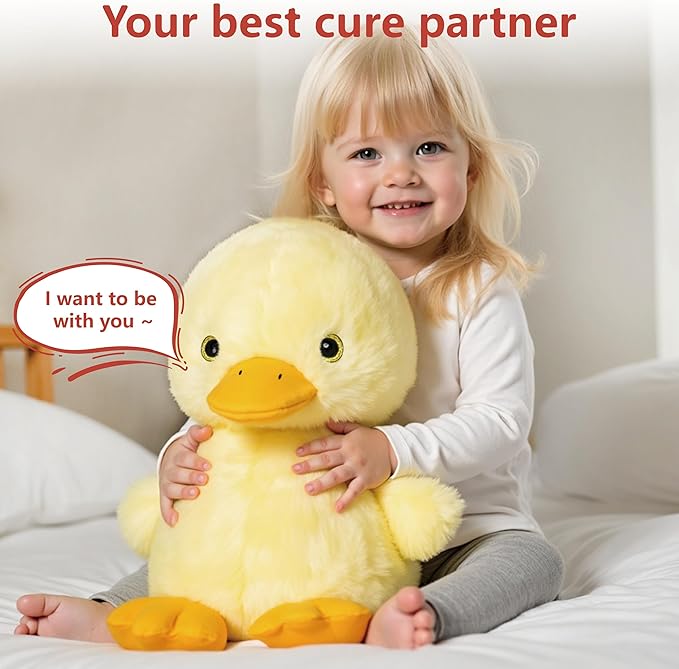 Niuniu Daddy 14" | 3.5 Pound Duck Weighted Plush Stuffed Animal, Heavy Duck Pillowfort Toys for Kids Adults, Weighted Beads for Plush Animals Body Pillow for Presents Birthday Christmas Holiday