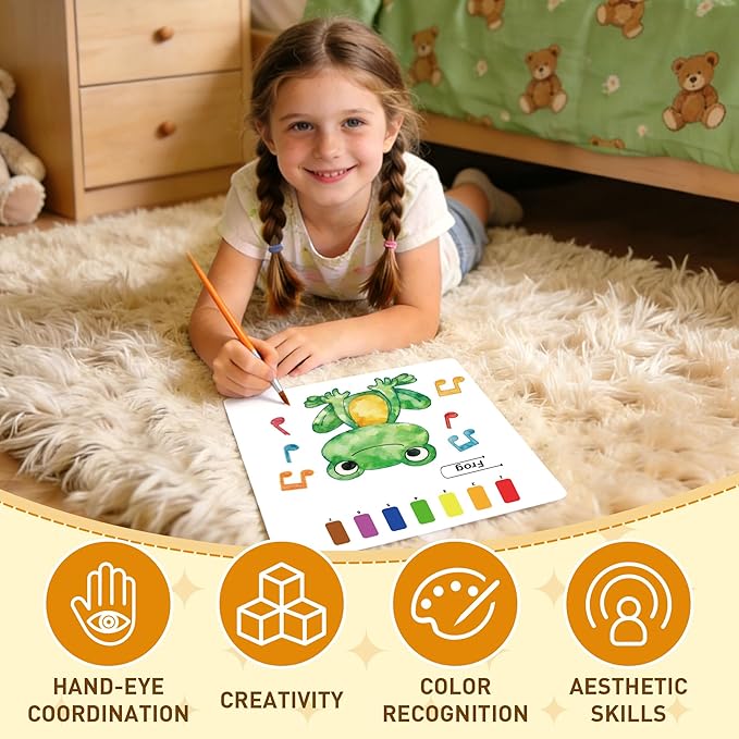 YPLUS Paint with Water Books for Toddlers, Art Craft Toys Watercolor Painting Paper, Gift for Kids Ages 1-3, 2-4, 4-6, Drawing with Brush - 3 Themes