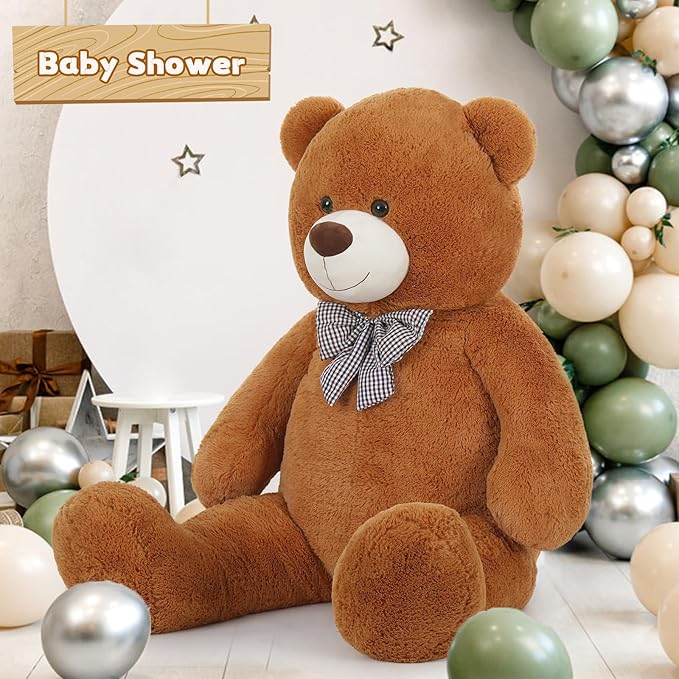 Toys Studio 5 Feet Teddy Bear, 59'' Giant Big Bear Stuffed Animal Lifesize Bear for Baby Shower Centerpieces, Large Plush Toy for Kids Girls Valentine's Day Christmas Birthday, Brown