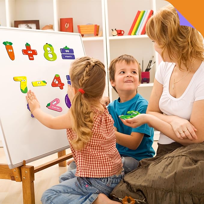 Magnetic Numbers & Math Symbols, Educational Learning Tool for Kids Math Recognition 25PCS Magnets Include 20PCS 0-9 Numbers & 5 Math Symbols (Greater Than/Less Than/Equal to/Plus/Minus) for Toddlers