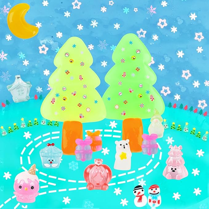 Slime Advent Calendar 2025, Christmas Countdown Calendar, 24 Days of Surprises with Glow-in-The-Dark Slime Kit, Halloween Toy for Kids Toddlers Teens Girls Boys