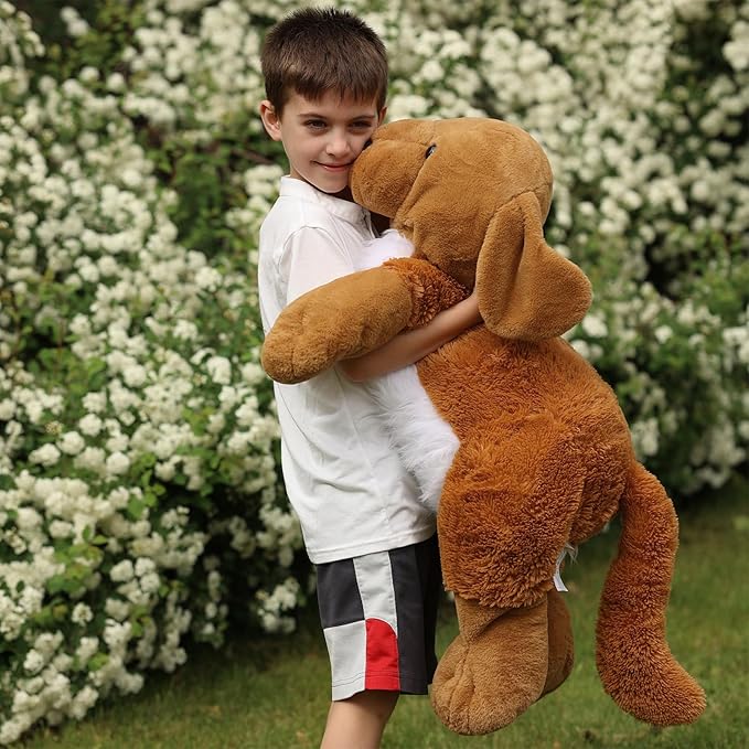 Tezituor 31.5" Large Golden Retriever Stuffed Animal,Giant Stuffed Dog Cuddly Dog Plush Pillow, Realistic Puppy Plushies for Kids Birthday