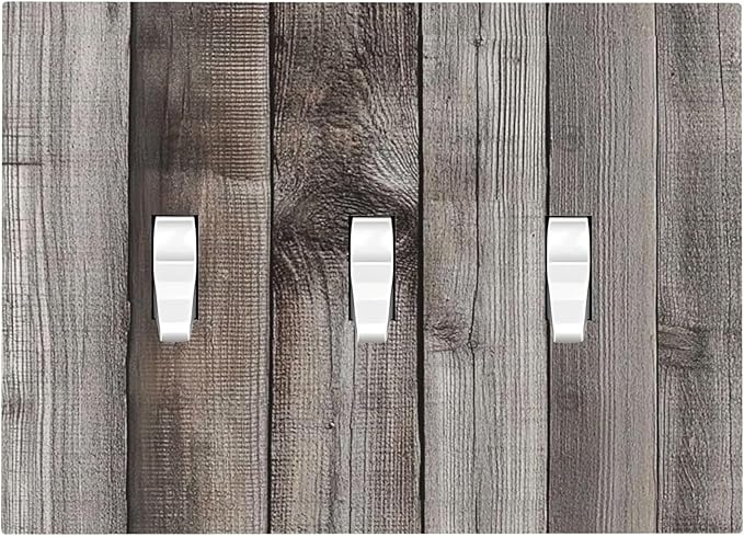 Decorative Switch Plates Vintage Brown Gray Wood Texture 3 Gang Wall Plate Triple Toggle Light Switch Cover Faceplate Electrical Wall Panels For Farmhouse Cabin Decor