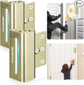 Home Security Door Locks 2 Pack, Metal Door Reinforcement Locks, 3" Withstands 1000 lbs of Impact for Inward Swing Doors, Defender Security Door Lock, Prevent Unauthorized Entry (Gold)