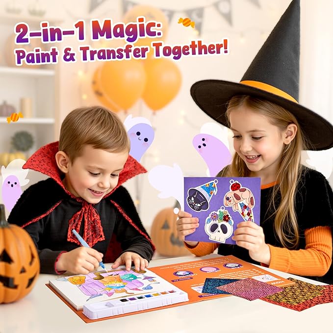 JoyCat Paint with Water Coloring Books, Art & Craft Activity, No Mess Art for Kids Ages 4-8, Craft Kits & Supplies, DIY Creative Activity, Gifts for Girls & Boys (Tiny Elves)